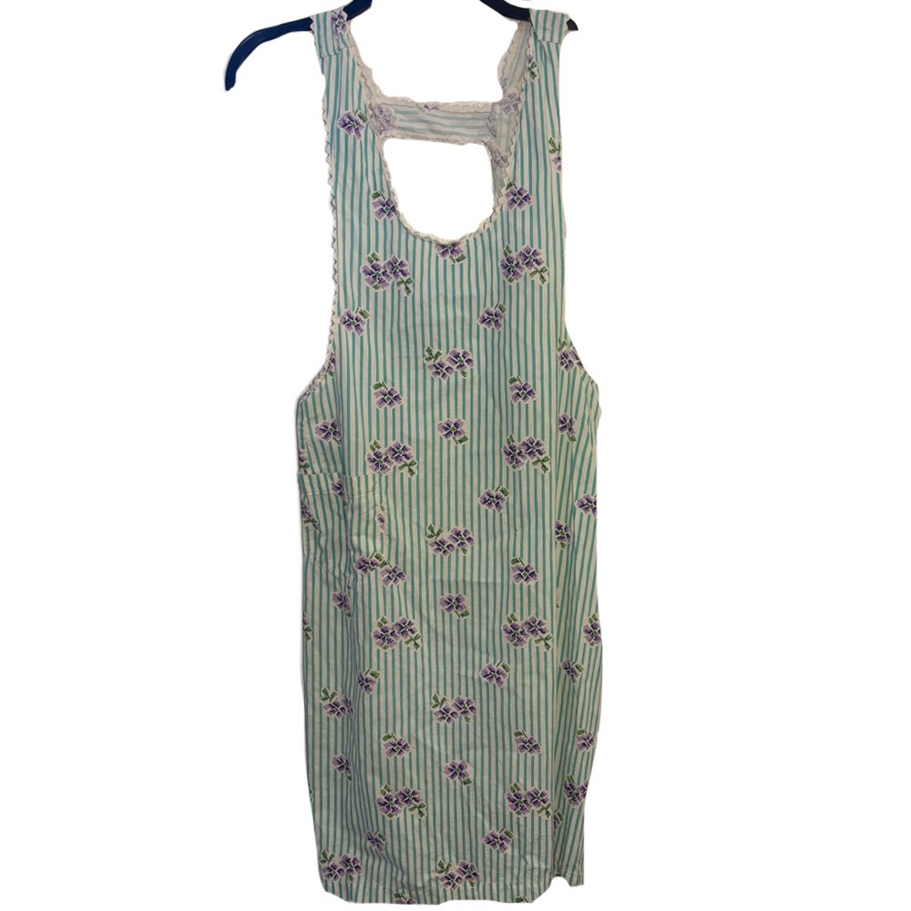 Vintage Striped Floral Apron
